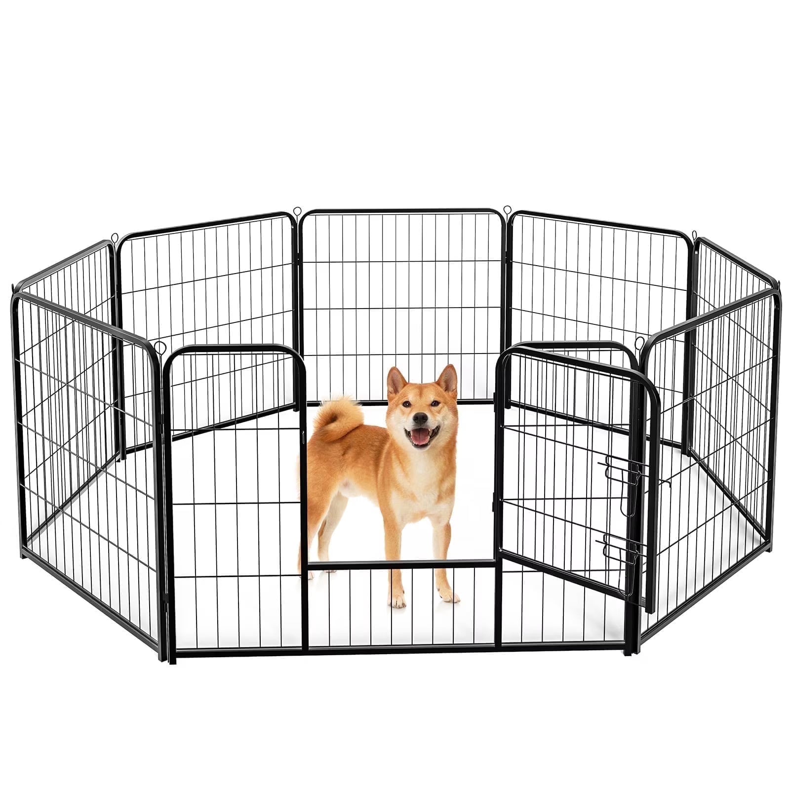 edx Dog Playpen - Collapsible Portable Pet Pen, High Metal Sport Puppy Pen with Gate for Garden, Patio, RV Camping