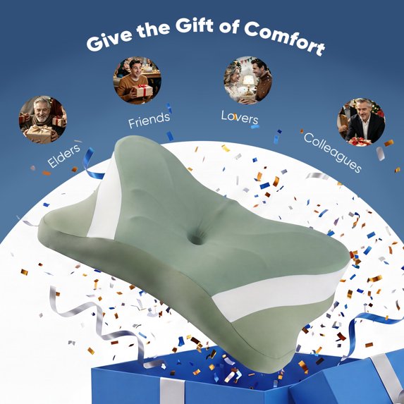 EDX Cervical Contour Memory Foam Pillow, Memory Foam Neck Pillow for Sleeping, Cooling Pillow for Side Back Stomach Sleepers