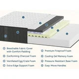 EDX 12 Inch Memory Foam Mattress for Cooling Charcoal, Medium Firm Support for Back Pain Relief, CertiPUR-US Certified ,Fiberglass Free,Mattress in a Box