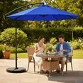 edx 10ft Offset Hanging Market Patio Umbrella w/Easy Tilt Adjustment, Polyester Shade, 8 Ribs for Backyard, Poolside, Lawn and Garden
