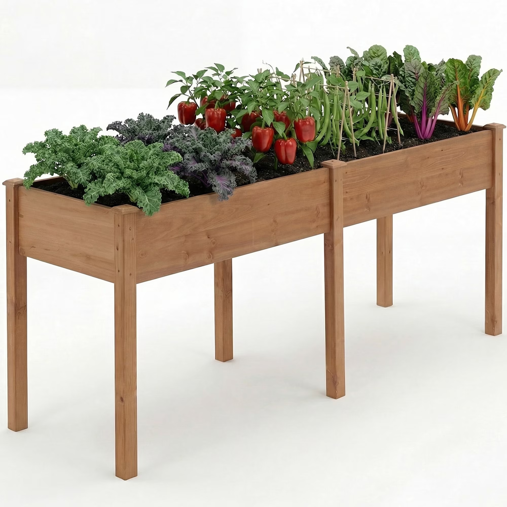 EDX Wooden Raised Garden Bed, Outdoor Planter Box Kit for Vegetables, Flowers and Herbs