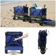 edx 400L Large Capacity Folding Double Decker Wagon with Brakes, 54" Extra Long Extended Cart, Equipped with 7" All-Terrain Big Wheels for Camping, Sports, Beach.