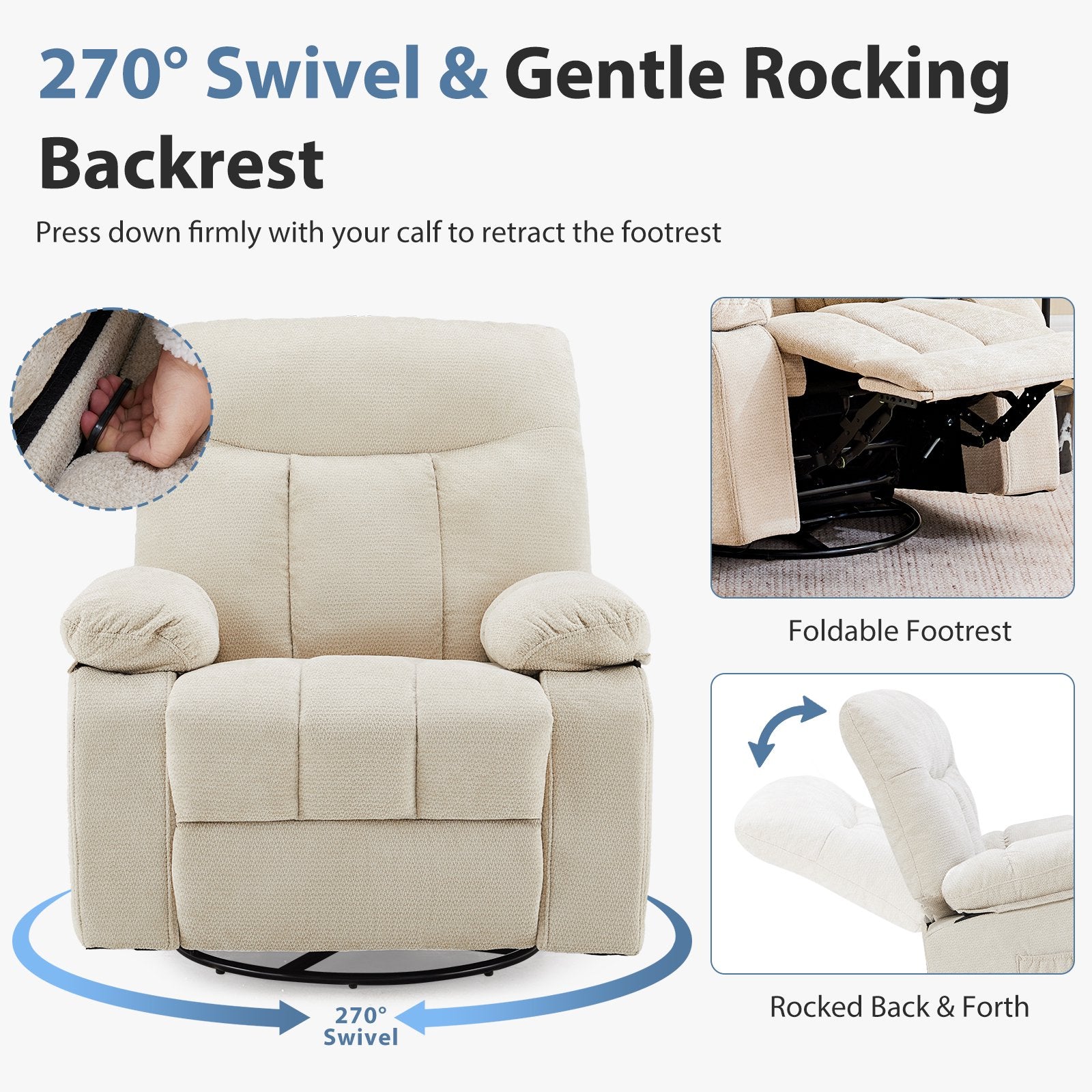 EDX Manual Swivel Chair with Vibration and Heating Function