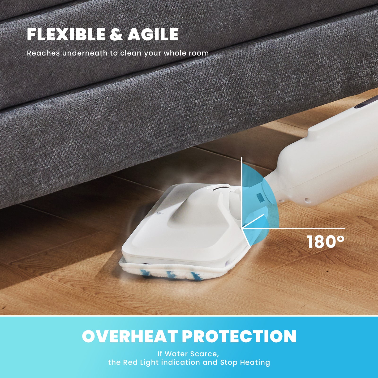Advanced Steam Mop: Lightweight, Powerful Floor Steamer Cleaner with Optimal Performance and Easy Maneuverability