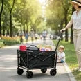 EdX Foldable Utility Cart, Heavy-Duty Multi-Functional Sports Wagon with Removable Side Panels, All-Terrain Wheels for Outdoor Camping, Gardening, and Shopping