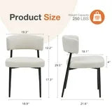 EDX Curved Back Upholstered Dining Chairs Set For Dining Room, Kitchen, Living Room