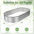 EDX Galvanized Steel Raised Garden Bed, Oval Metal Elevated Planter Box with Multiple Sizes for Outdoor Gardening, Silver