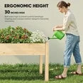 EDX Outdoor Wood Raised Garden Bed, 48x24x30in Elevated Reinforced Large Planter Box with Storage Shelf for Vegetable Flower Backyard Patio Gardening Balcony & Bed Liner 300lb Capacity - Natural