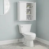 edx Wall Cabinet, Over The Toilet Space Saver Storage Cabinet, Bathroom Organizer with 2 Doors, white