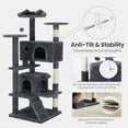 EDX 54" Cat Tree Tower for Indoor Cats, Multi-Level Pet Furniture with Sisal Scratching Post, Large Cozy Condo, Climbing Ramp, Kitten Toy