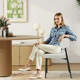 EDX Curved Back Upholstered Dining Chairs Set For Dining Room, Kitchen, Living Room