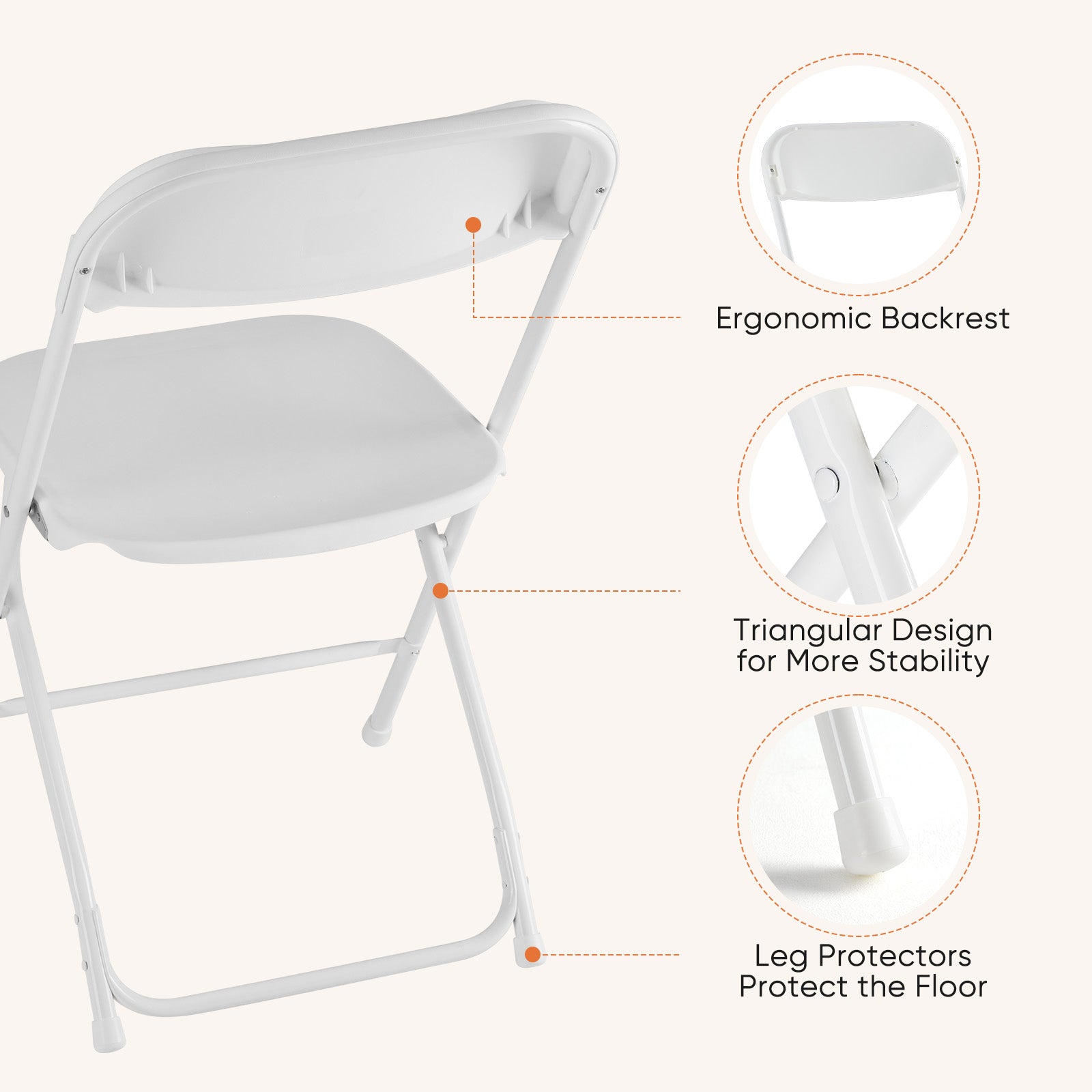 Folding Chair, Indoor Outdoor Portable, Stackable for Events, Offices, Weddings, Picnics and Restaurants