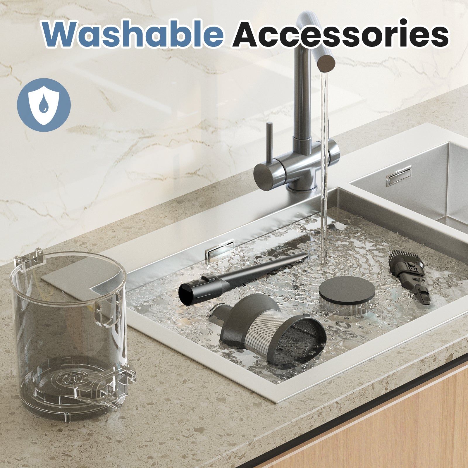 edx Cordless Vacuum Cleaner, Self-Standing Design with LED Light, Home Stick Vacuum, Lightweight Body with Powerful Suction, Suitable for Carpets, Pet Hair, Hardwood Floors