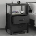 EDX Wall-mounted bedside table, featuring a built-in socket with USB/Type-C interface and adjustable drawers (two). Suitable for bedroom space-saving design