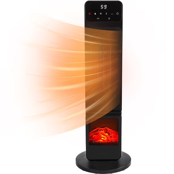 EDX Electric Space Heater, 23 inch 1500W Adjustable Thermostat with Remote Control