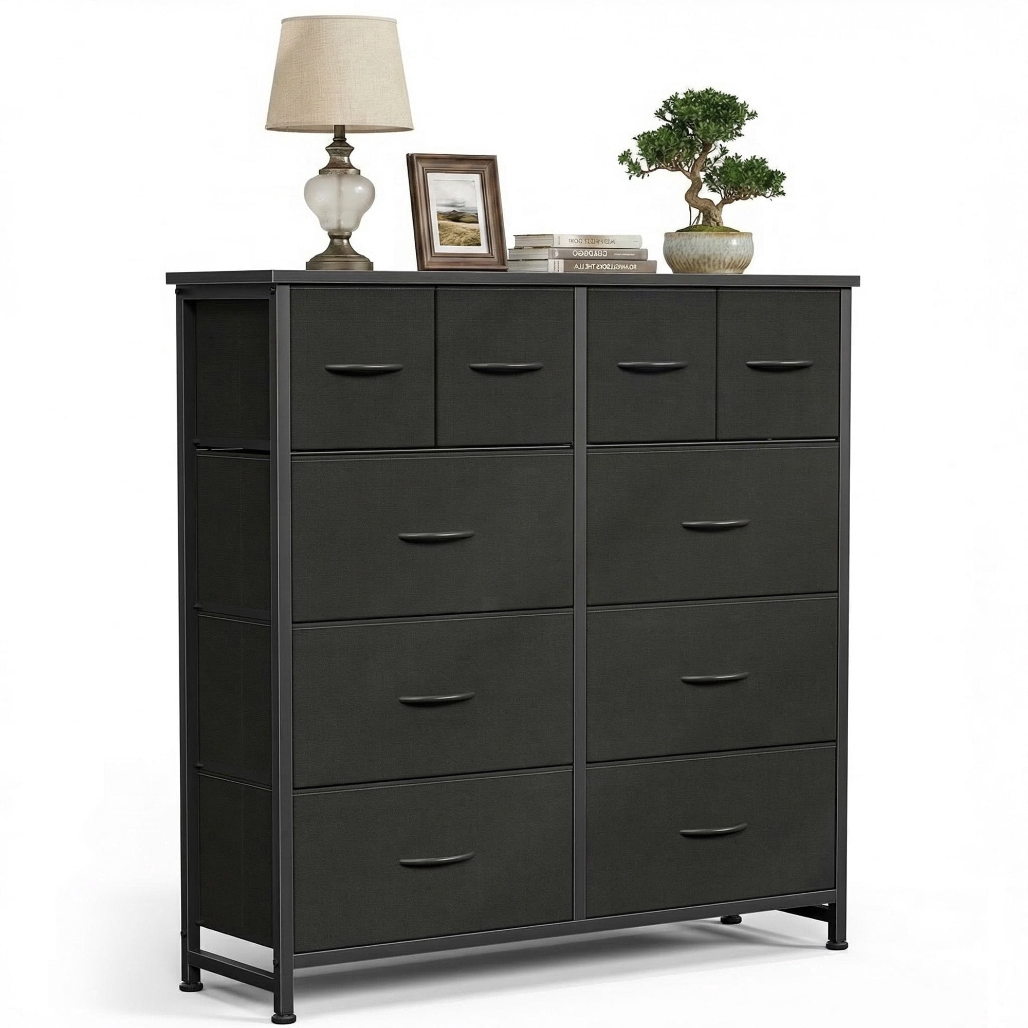 EDX 10 Drawers Fabric Cabinet, Clothes Storing, Storage Tower Organizer TV Stand, for Bedrooms, Wardrobes, Entryways, and Living Rooms