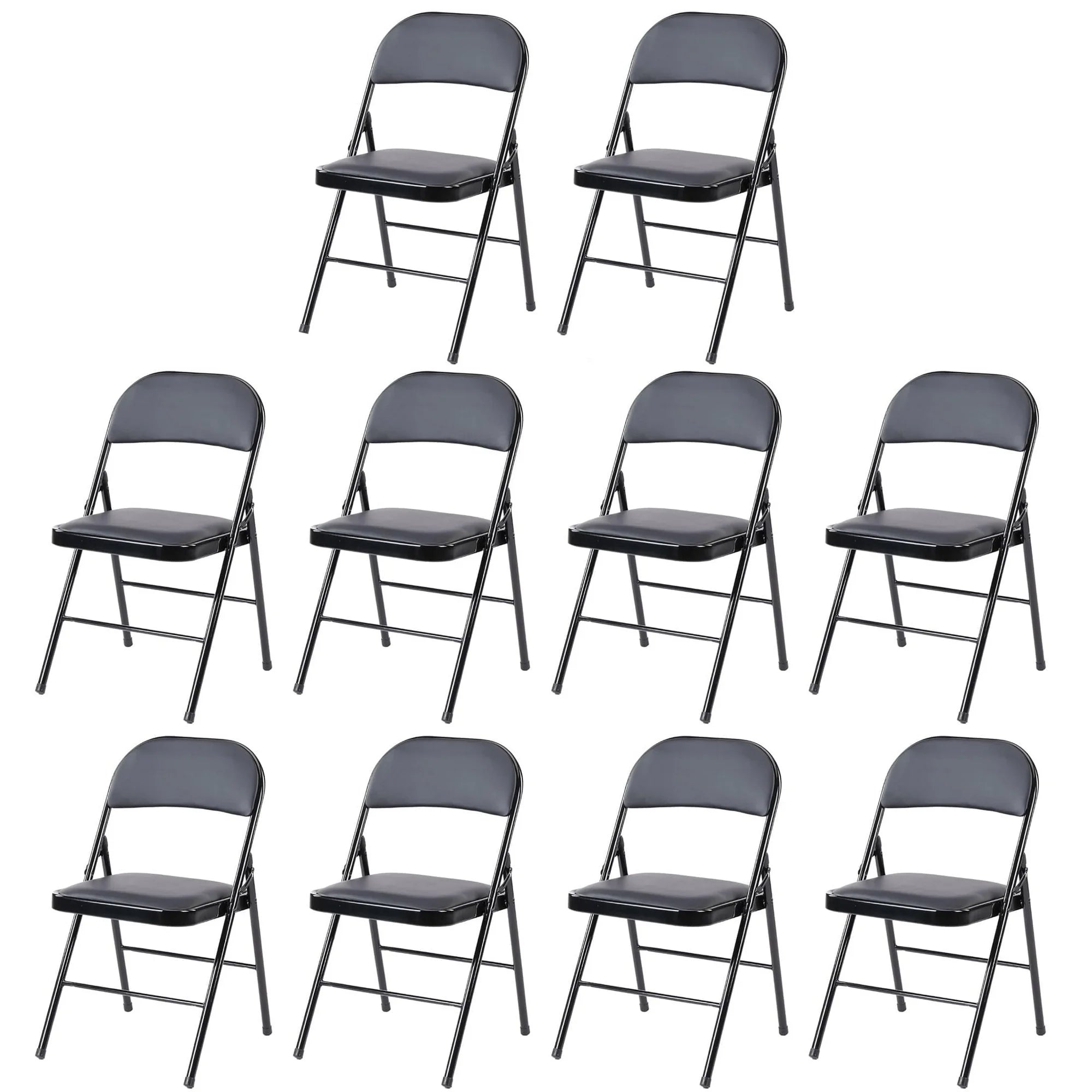 EDX Folding Chair with Sturdy Metal Frame, High-Density Padding, and Water-Resistant PU Leather - Ideal for Meetings, Gatherings, and Events