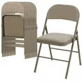 EDX  Folding Chairs with Padded Cushion and Back, Fabric Stackable Portable Chairs Set with Durable Steel Frame, for Home and Office, Conference, Wedding, Party, Garden