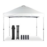 EDX 10ft x 10ft Pop Up Outdoor Canopy, One Push Setup Foldable Tent, Adjustable Height,Outdoor Sun/Rain Shade for Beach/Camping