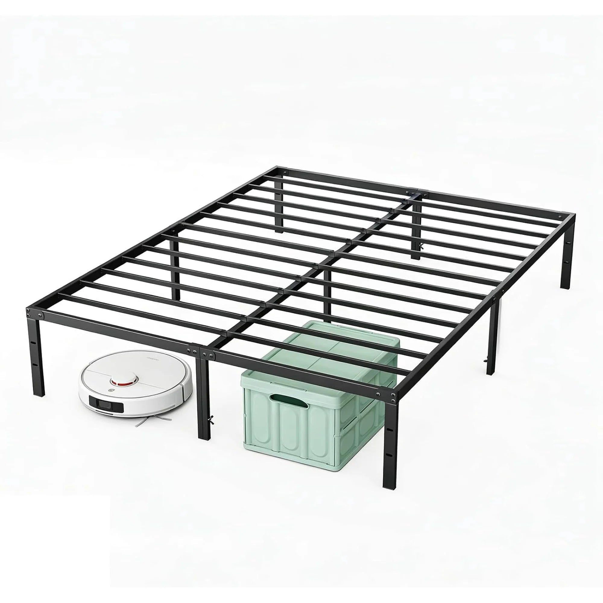 EDX 12 Inch Metal Platform Bed Frame with Steel Slats, No Box Spring Needed, Noise Free, Easy Assembly