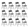 EDX Folding Chairs with Ergonomic Back, Heavy Duty Plastic Stackable Portable Folding Chairs, Weight Capacity 330 Lbs, For Home, Office, Party, Wedding, Patio, Garden, Indoor Outdoor