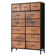 EDX 13 Drawer Fabric Storage Cabinet, TV Cabinet, Sturdy Steel Frame, Wooden Top, for Bedroom, Living room, Home Use