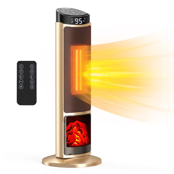 EDX Electric Space Heater, 23 inch 1500W Adjustable Thermostat with Remote Control