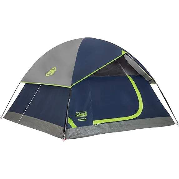 EDX 2/4 Person Waterproof Camping Tent with Rainfly, Easy Setup Dome Tent with Mesh Windows & Skylights, Lightweight Portable Tent for Outdoor Camping, Festivals & Backyard