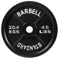 EDX Olympic Cast Iron Barbell Weight Plate, 45 lb, 2-Inch Center Hole