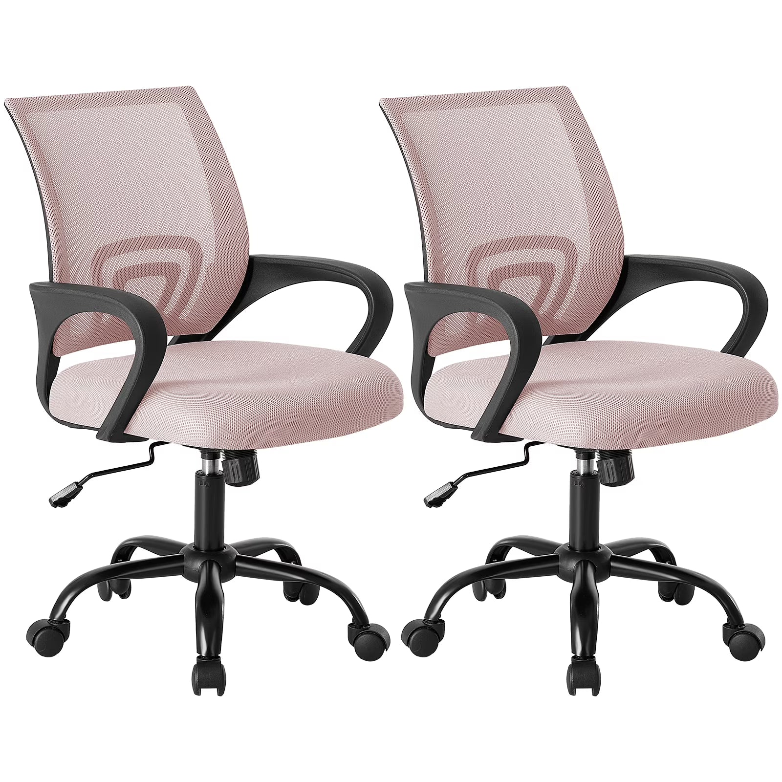 EDX Ergonomic Mid-Back Office Chair - Swivel Desk Chair with Lumbar Support, Breathable Mesh Backrest, Adjustable Height, Sponge Seat & Smooth Rolling Wheels