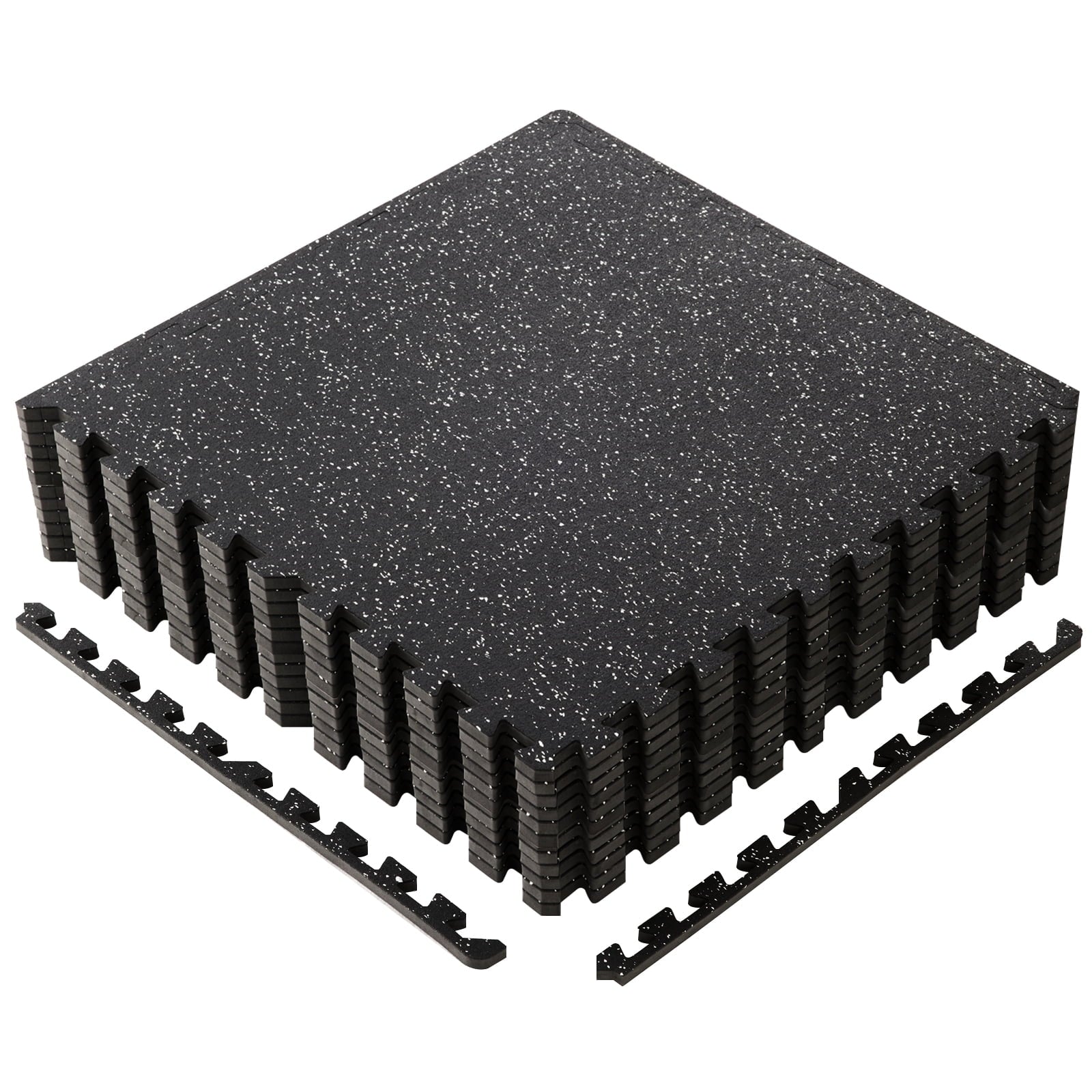 EDX 24 Inch Gym Floor Mats 12P Rubber Top High Density EVA Foam Home Gym