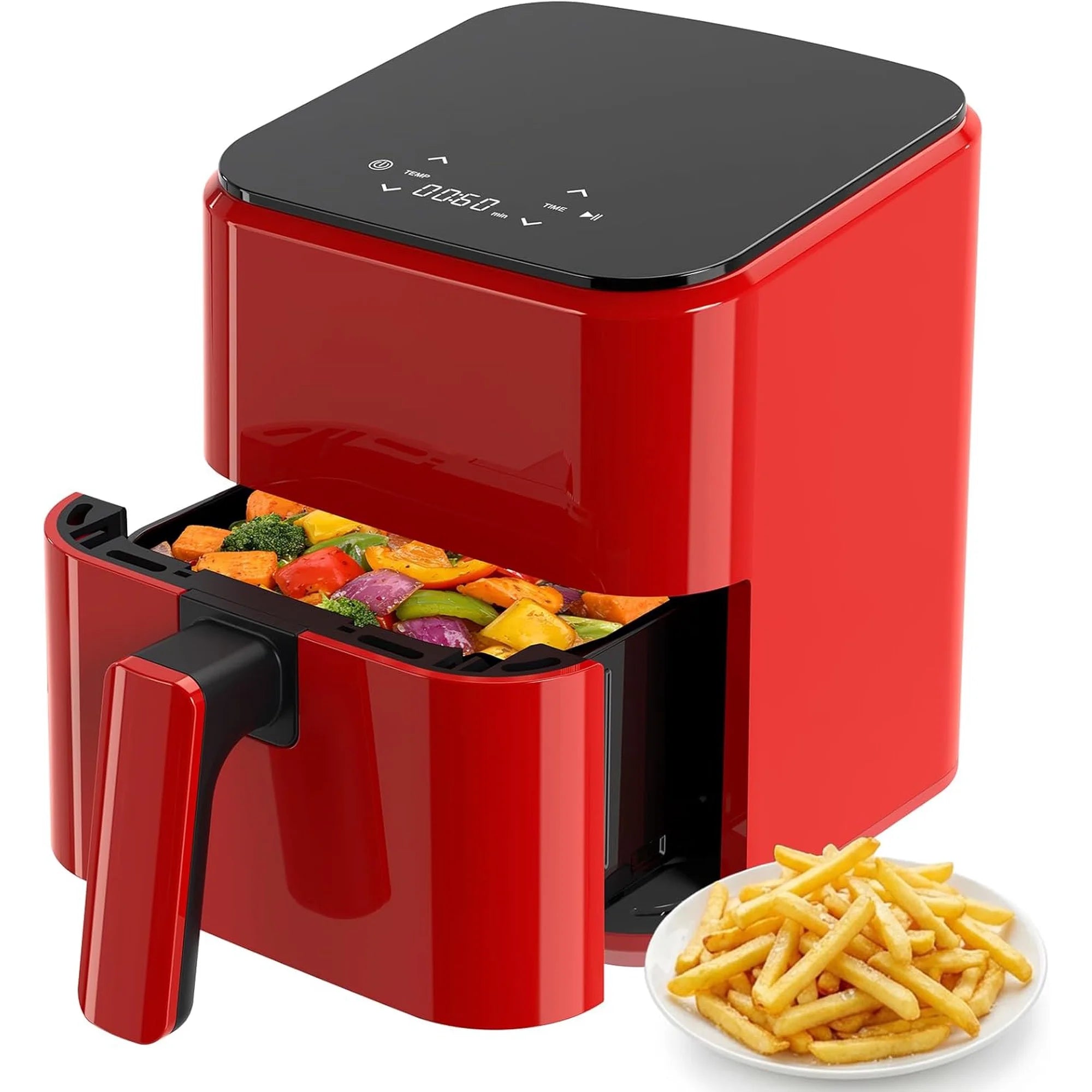 EDX 3 QT Digital Air Fryer, 800W Compact Countertop Air Fryer with Temperature Control