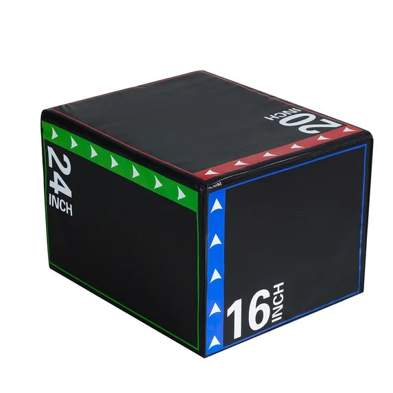 EDX 3-in-1 Foam Plyometric Jump Box for Home Gym with Multiple Height Options – Versatile Plyo with Non-Slip Surface for Strength, HIIT, Step-Ups, and Agility Training