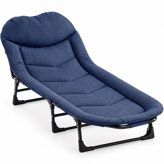 EDX 3-in-1 Folding Camping Recliner, Heavy Duty Portable Sleeping Cot for Camping, Travel and Indoor Use
