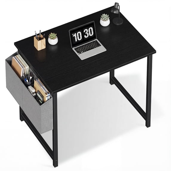 EDX Computer Desk with Metal Frame, Waterproof Surface & Storage Bag, Two Desk Styles Shipped Randomly – Ideal for Bedroom or Small Spaces