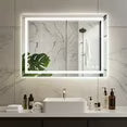 EDX Lighted Anti-fog LED Bathroom Vanity Mirror with Dual Light Source and Three Lighting Modes, White