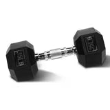 EDX Rubber Hex Dumbbell – Anti-Roll Grip for Strength Training, Home Gym & Full-Body Workouts
