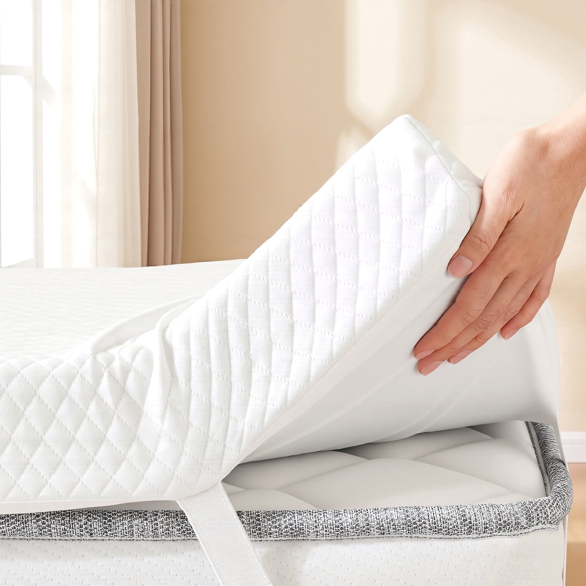 EDX Gel Memory Foam Mattress Topper, Bed Topper with Removable Soft Cover