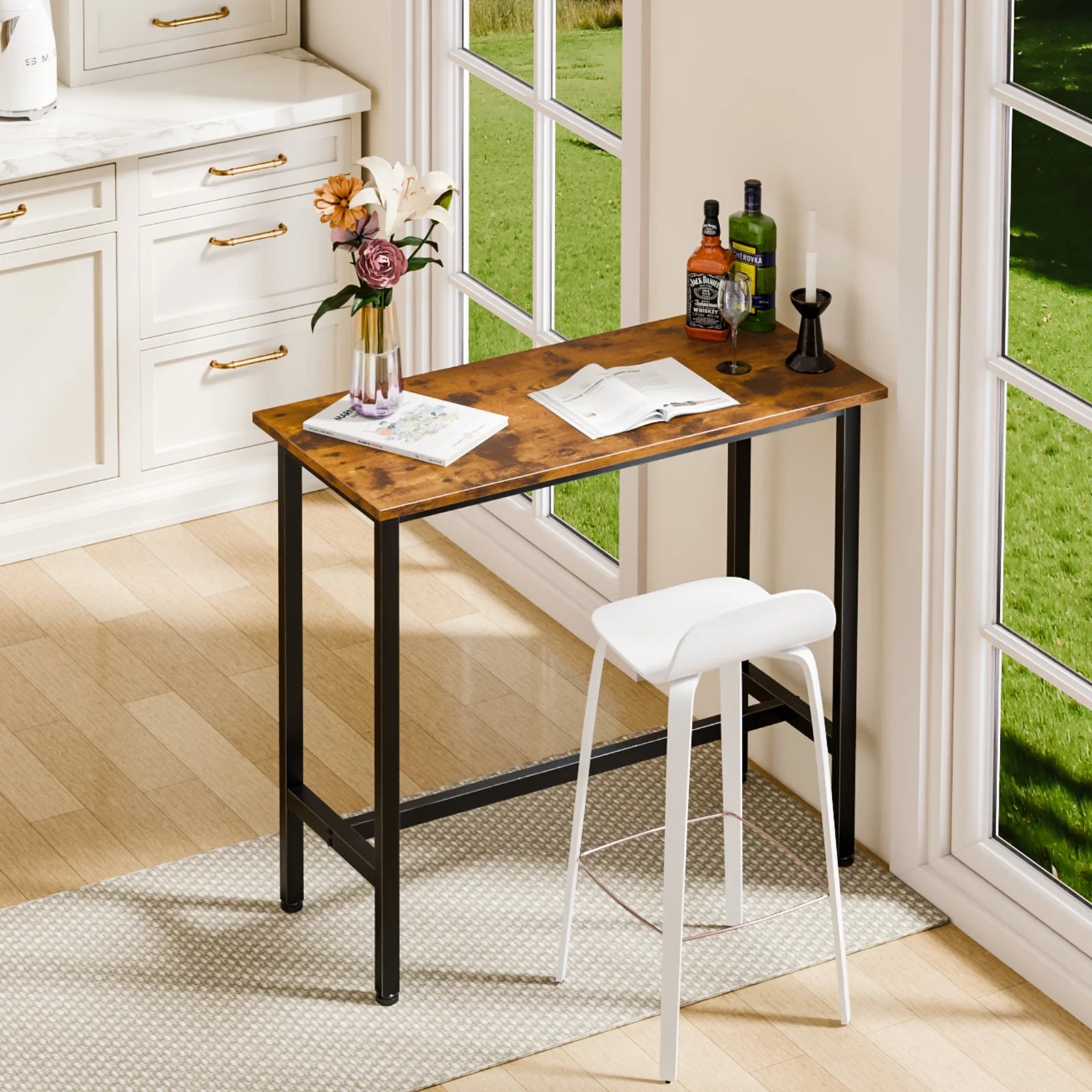 EDX Bar Table, Bar Height Pub Table, Counter Height Bar Table, Rectangular High Top Coffee&Dining Table,for household