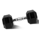 EDX Rubber Hex Dumbbell – Anti-Roll Grip for Strength Training, Home Gym & Full-Body Workouts