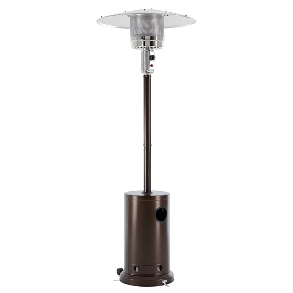EDX 48,000 BTU Propane Patio Heater, Comes with Double Heating Grid, Portable Design for Home, Commercial, Brown