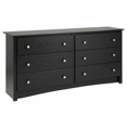 EDX 59in Wood Dresser 6 Drawer, Brown Dresser for Bedroom, Vintage Dressers, Chest of Drawers for Living Room