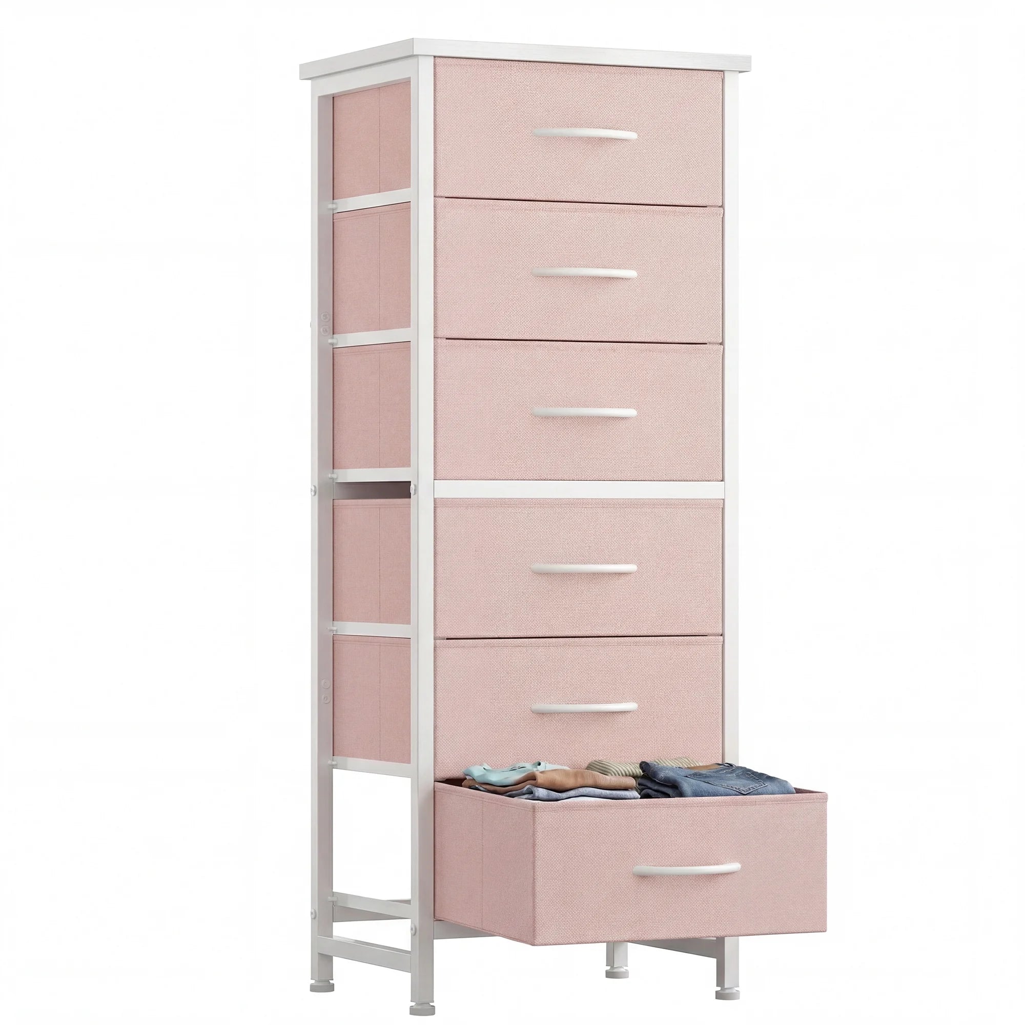 EDX 6 Drawer Fabric Dresser for Bedroom , Storage Organizer, Wide Chest of Drawers for Closet, Clothes,TV Stand