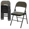 EDX  Folding Chairs with Padded Cushion and Back, Fabric Stackable Portable Chairs Set with Durable Steel Frame, for Home and Office, Conference, Wedding, Party, Garden