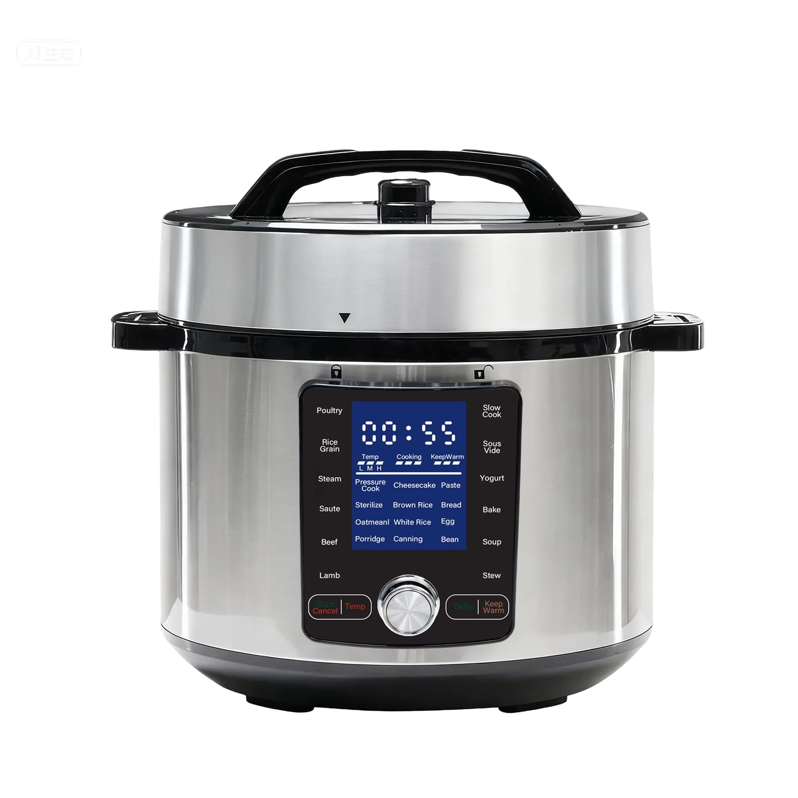 EDX Stainless Steel Electric Digital Pressure, Cooker with Lid, Stainless Steel, Slivery