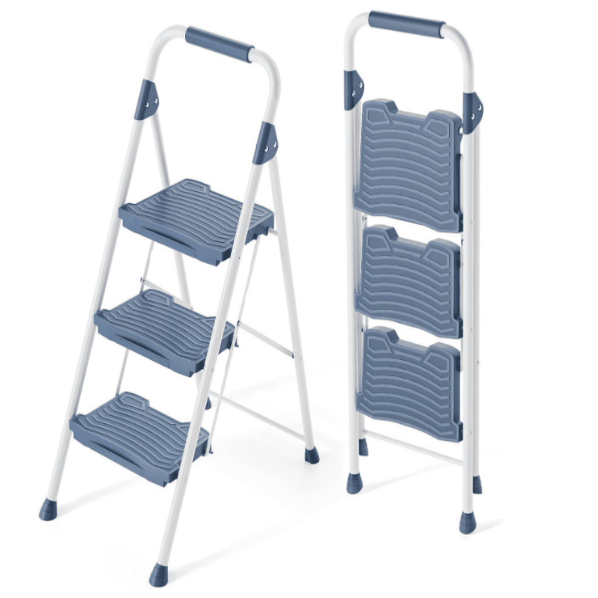 EDX 63 Inch Plastic Stepstool, 5 Folding Stepstool with Non-Slip Pedal