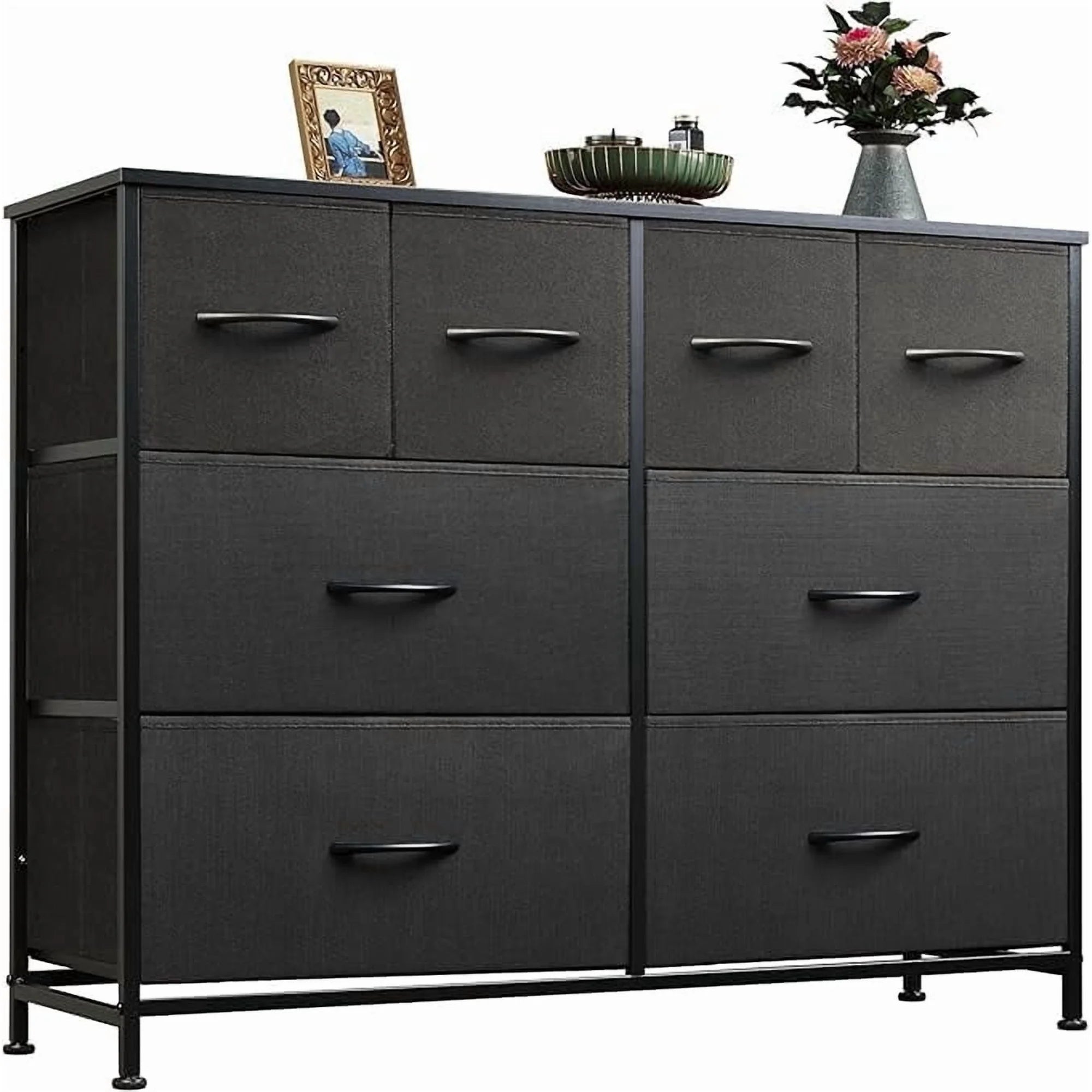 EDX 8 Drawers Fabric Drawer Dresser, Clothes Storing, Strong TV Stand, for Bedrooms, Wardrobes, Entryways, and Living Rooms