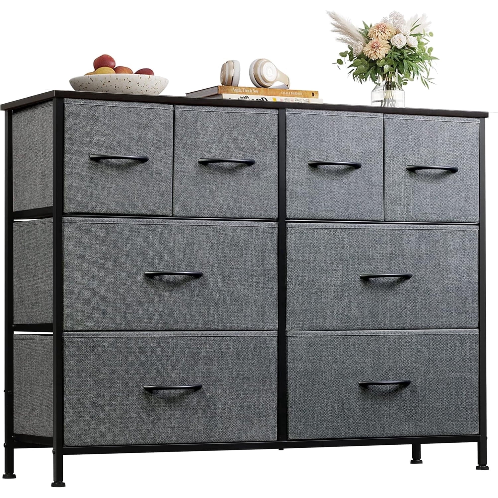 EDX 8 Drawers Fabric Drawer Dresser, Clothes Storing, Strong TV Stand, for Bedrooms, Wardrobes, Entryways, and Living Rooms