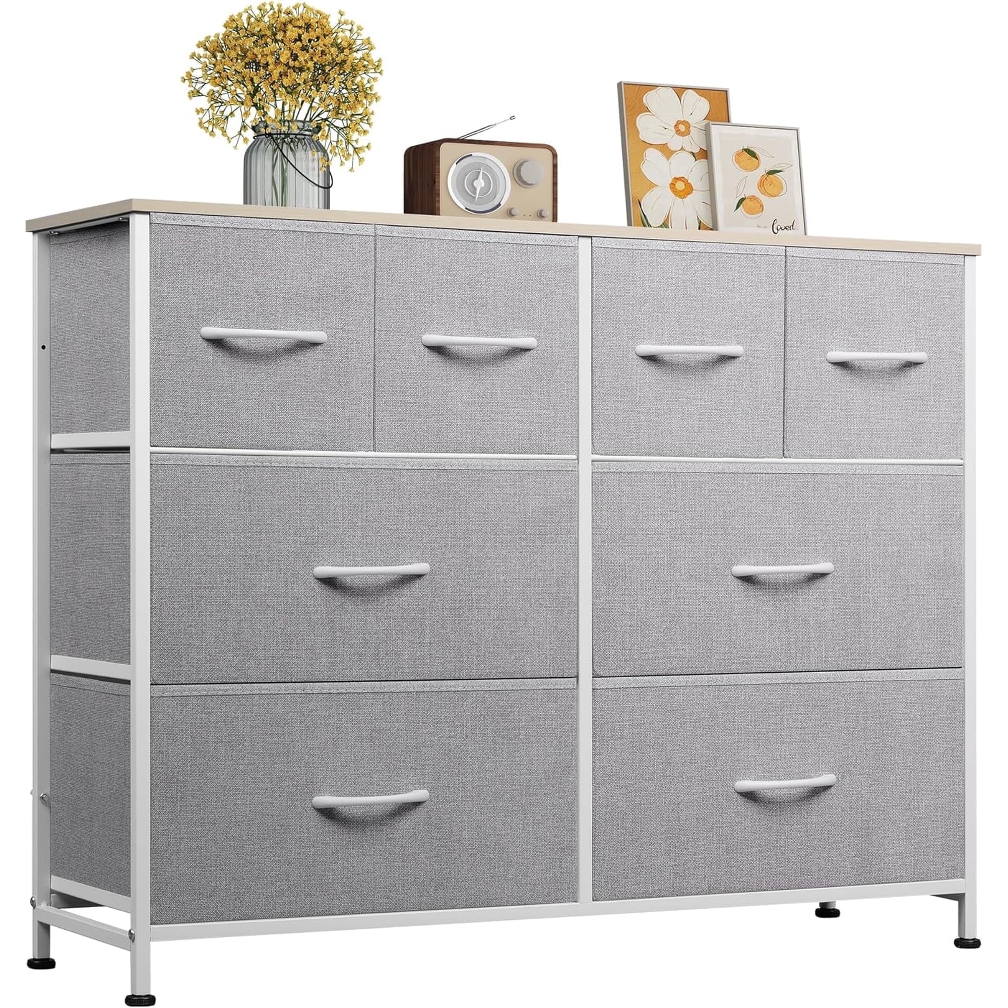 EDX 8 Drawers Fabric Drawer Dresser, Clothes Storing, Strong TV Stand, for Bedrooms, Wardrobes, Entryways, and Living Rooms