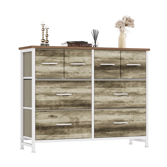 EDX 8 Drawers Fabric Drawer Dresser, Clothes Storing, Strong TV Stand, for Bedrooms, Wardrobes, Entryways, and Living Rooms